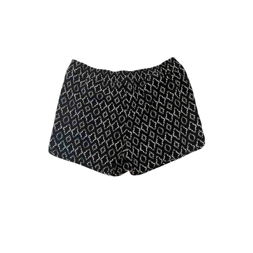 BANANA REPUBLIC Short Women’s Small Black & Tan Elastic Waist Dressy Printed